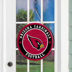 Arizona Cardinals Round Door Décor with Hanging Rope, 18x18 - NFL Home