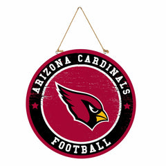 Arizona Cardinals Round Door Décor with Hanging Rope, 18x18 - NFL Home