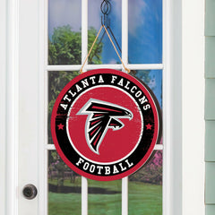 Atlanta Falcons Round Door Décor with Hanging Rope, 18x18 - NFL Home