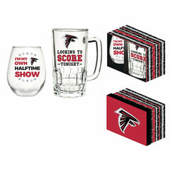 Atlanta Falcons, Stemless 17OZ Wine & Beer 16 OZ Gift Set - NFL