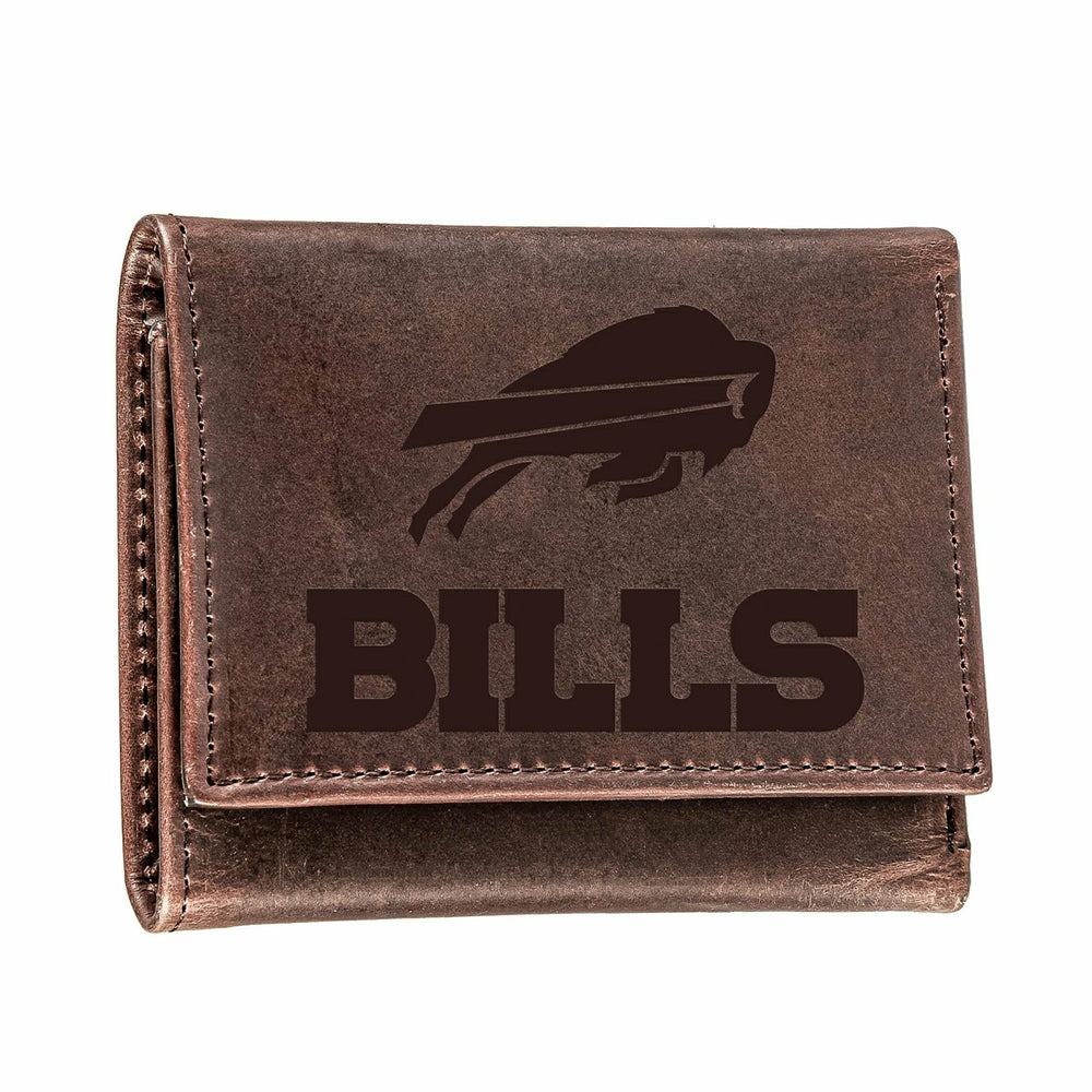 Buffalo Bills, Tri-Fold Wallet, Brown, CH, 100% Genuine Leather - NFL Home