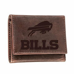 Buffalo Bills, Tri-Fold Wallet, Brown, CH, 100% Genuine Leather - NFL Home