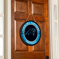 Carolina Panthers Round Door Décor with Hanging Rope, 18x18 - NFL Home