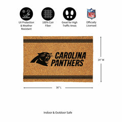 Carolina Panthers Large One Color Coir Mat, 36"x24" - NFL