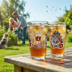 Cincinnati Bengals 16oz Glass pint, Set of 2 - NFL Home