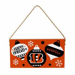 Cincinnati Bengals Holiday Wood Wall Sign, 6x11 - NFL Home