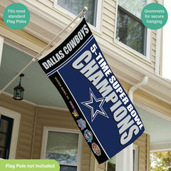 Dallas Cowboys 5X Superbowl Champions Football 3x5 Flag - NFL Home