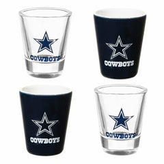Dallas Cowboys 4-Piece Ceramic and Glass 2oz. Shot Glass Set - NFL Home