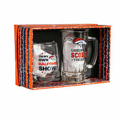 Denver Broncos, Stemless 17OZ Wine & Beer 16 OZ Gift Set - NFL Home