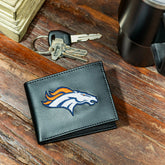 Denver Broncos Black Bi-Fold Embroidered Wallet w/ RFID Blocking - NFL Home