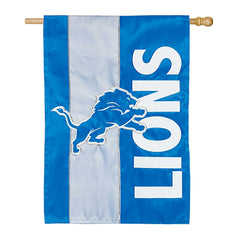 Double-Sided Embellished NFL Team Pride Applique House Flag, Detroit L - NFL Home