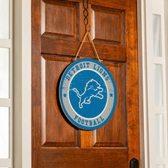 Detroit Lions Round Door Décor with Hanging Rope, 18x18 - NFL Home