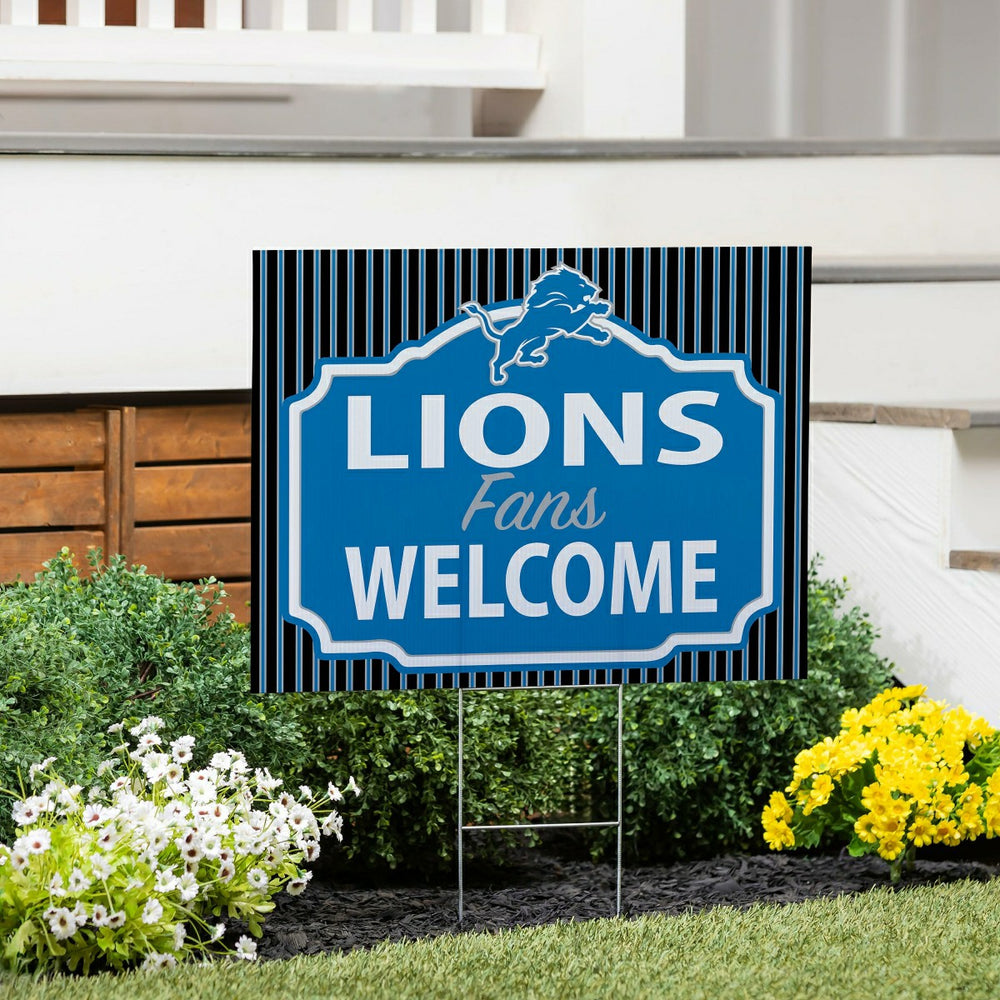 Detroit Lions Coroplast Yard Sign, "Fans Welcome" - NFL Home