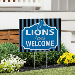 Detroit Lions Coroplast Yard Sign, "Fans Welcome" - NFL Home