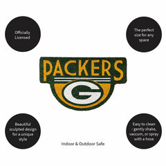 NFL Shaped Coir Door Mat, Packers - NFL