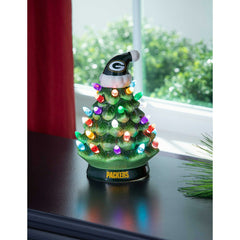 8" LED Ceramic Christmas Tree, Green Bay Packers - NFL Home