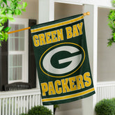 Embossed Suede Flag, House Size, Green Bay Packers - NFL Home