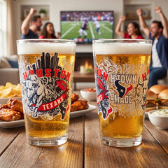 Houston Texans 16oz Glass pint, Set of 2 - NFL Home