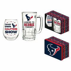 Houston Texans, Stemless 17OZ Wine & Beer 16 OZ Gift Set - NFL