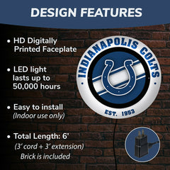 Indianapolis Colts, Metal Lite, Round - NFL