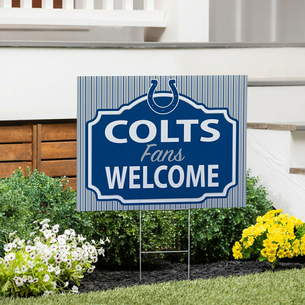 Indianapolis Colts Coroplast Yard Sign, "Fans Welcome" - NFL Home
