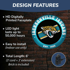 Jacksonville Jaguars, Metal Lite, Round - NFL