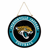 Jacksonville Jaguars Round Door Décor with Hanging Rope, 18x18 - NFL Home