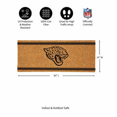 Jacksonville Jaguars Extra Large One Color Coir Mat, 60"x24" - NFL