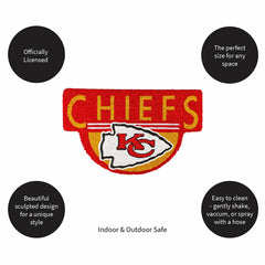 NFL Shaped Coir Door Mat, Chiefs - NFL