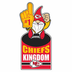 Kansas City Chiefs Gnome Metal Sign 10"L x 30"H - NFL Home