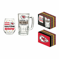 Kansas City Chiefs, Stemless 17OZ Wine & Beer 16 OZ Gift Set - NFL