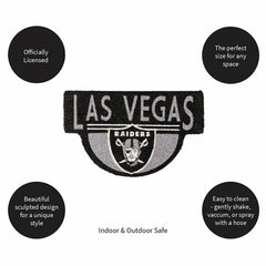 NFL Shaped Coir Door Mat, Raiders - NFL