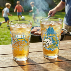 Los Angeles Chargers 16oz Glass pint, Set of 2 - NFL Home