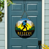 Los Angeles Chargers Bigfoot Round Door Décor with Hanging Rope, 18x18 - NFL Home