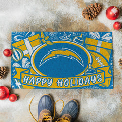 Los Angeles Chargers Holiday PVC Mat, 28"x16" - NFL