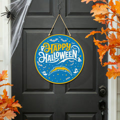 Los Angeles Chargers Halloween Round Door Décor with Hanging Rope, 18x - NFL Home