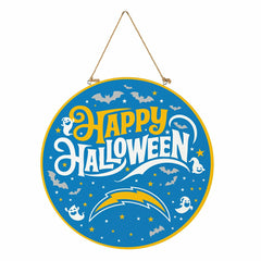 Los Angeles Chargers Halloween Round Door Décor with Hanging Rope, 18x - NFL Home