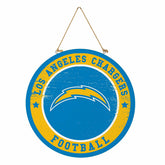 Los Angeles Chargers Round Door Décor with Hanging Rope, 18x18 - NFL Home