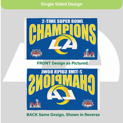 LA Rams, Super Bowl 2X Superbowl Champions, Football, 3x5 Flag - NFL Home