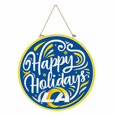 Los Angeles Rams Holiday Round Door Décor with Hanging Rope, 18x18 - NFL Home