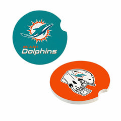Miami Dolphins Car Coaster Set, 2pc - NFL