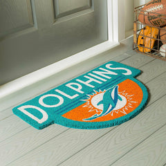 NFL Shaped Coir Door Mat, Dolphins - NFL