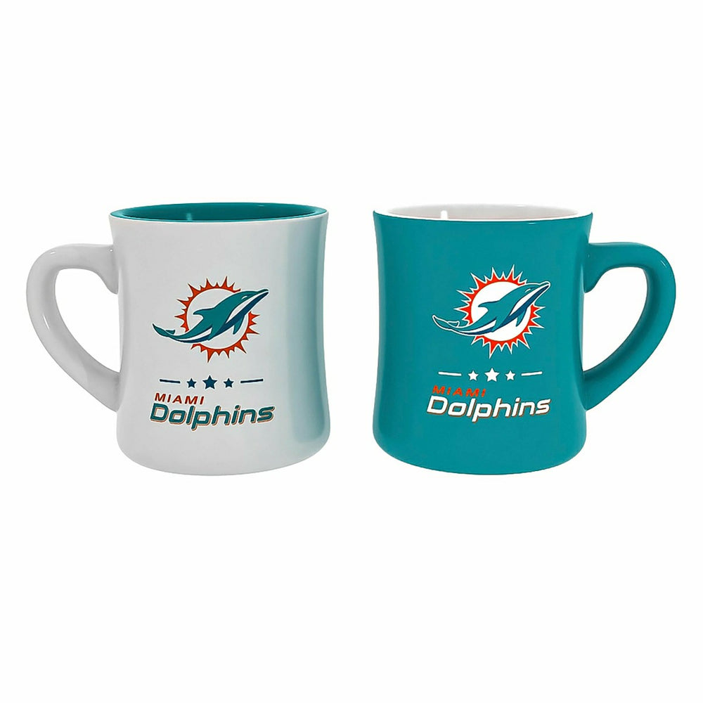 Miami Dolphins 10oz Ceramic Cup Set, 2pc - NFL