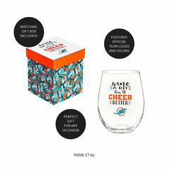 Miami Dolphins, 17oz Boxed Stemless Wine - NFL Home