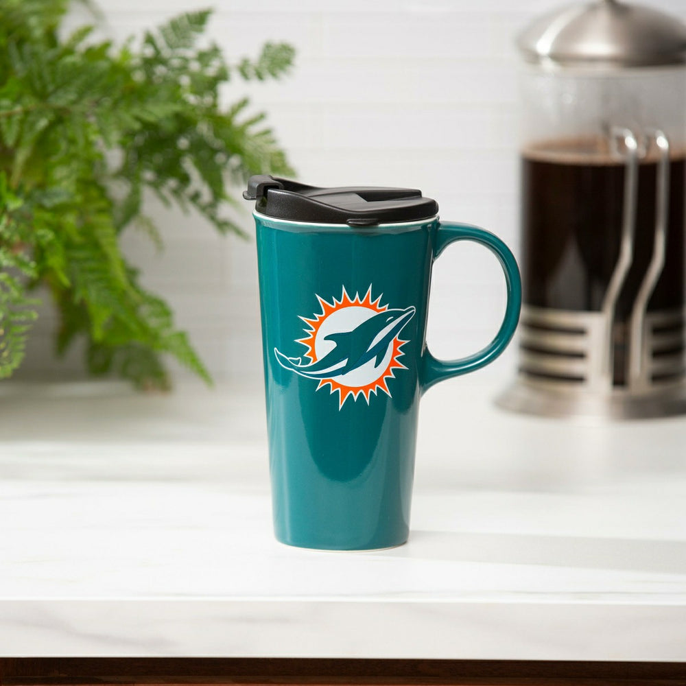 Miami Dolphins, 17oz Boxed Travel Latte - NFL Home