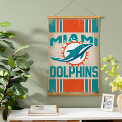 Miami Dolphins, Canvas Wall Tapestry, Medium, 36x24 - NFL Home