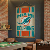 Miami Dolphins, Canvas Wall Tapestry, Large, 54x36 - NFL Home