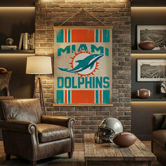 Miami Dolphins, Canvas Wall Tapestry, Large, 54x36 - NFL Home
