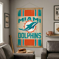 Miami Dolphins, Canvas Wall Tapestry, Large, 54x36 - NFL Home