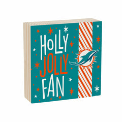 Miami Dolphins Block, Holiday, 6x6 - NFL Home